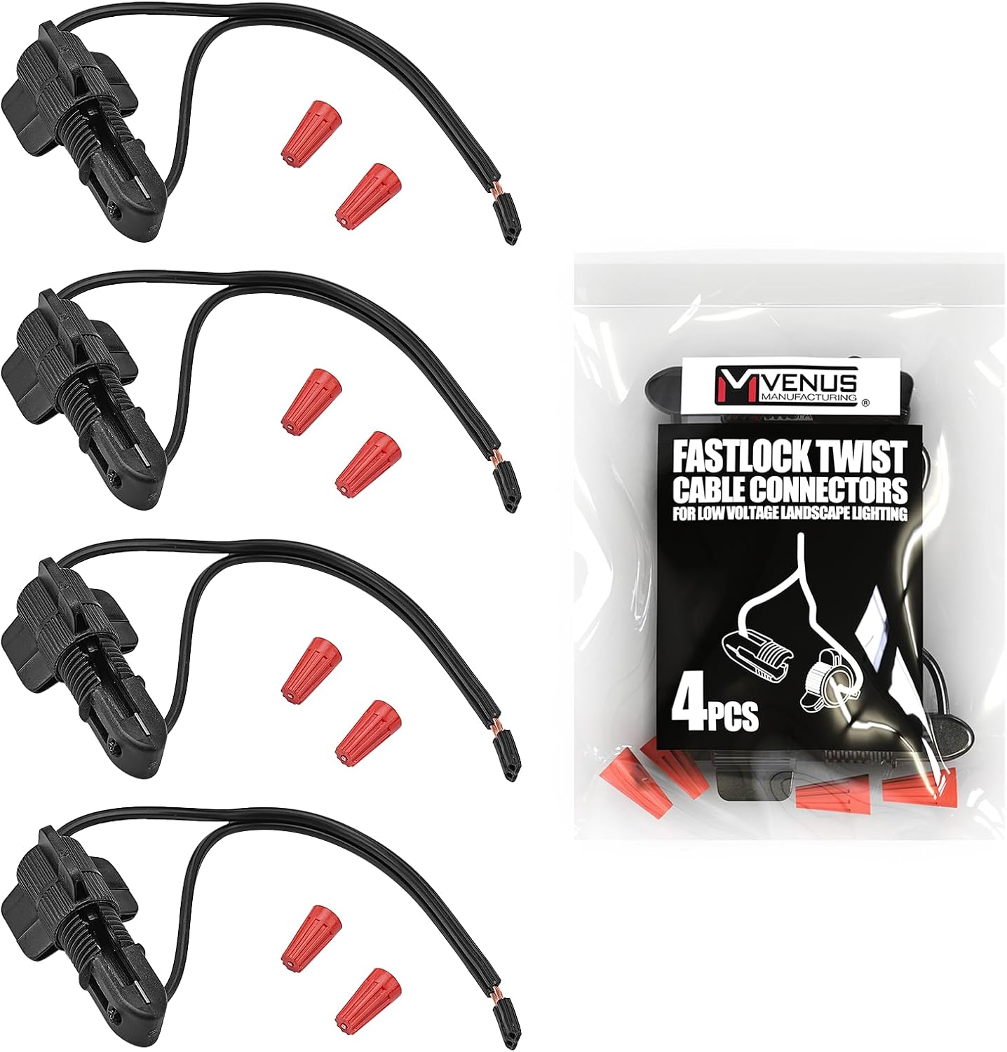 Conector cable bajo voltaje 12-18 para luces paisaje pack 4