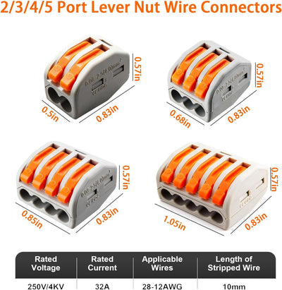 30 Conectores Palanca Terminal Rapida 28-12 AWG