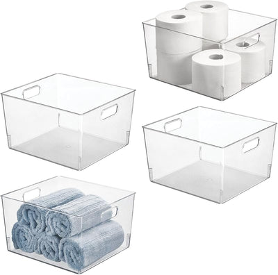 Cesta plástico apilable con asas baño armario