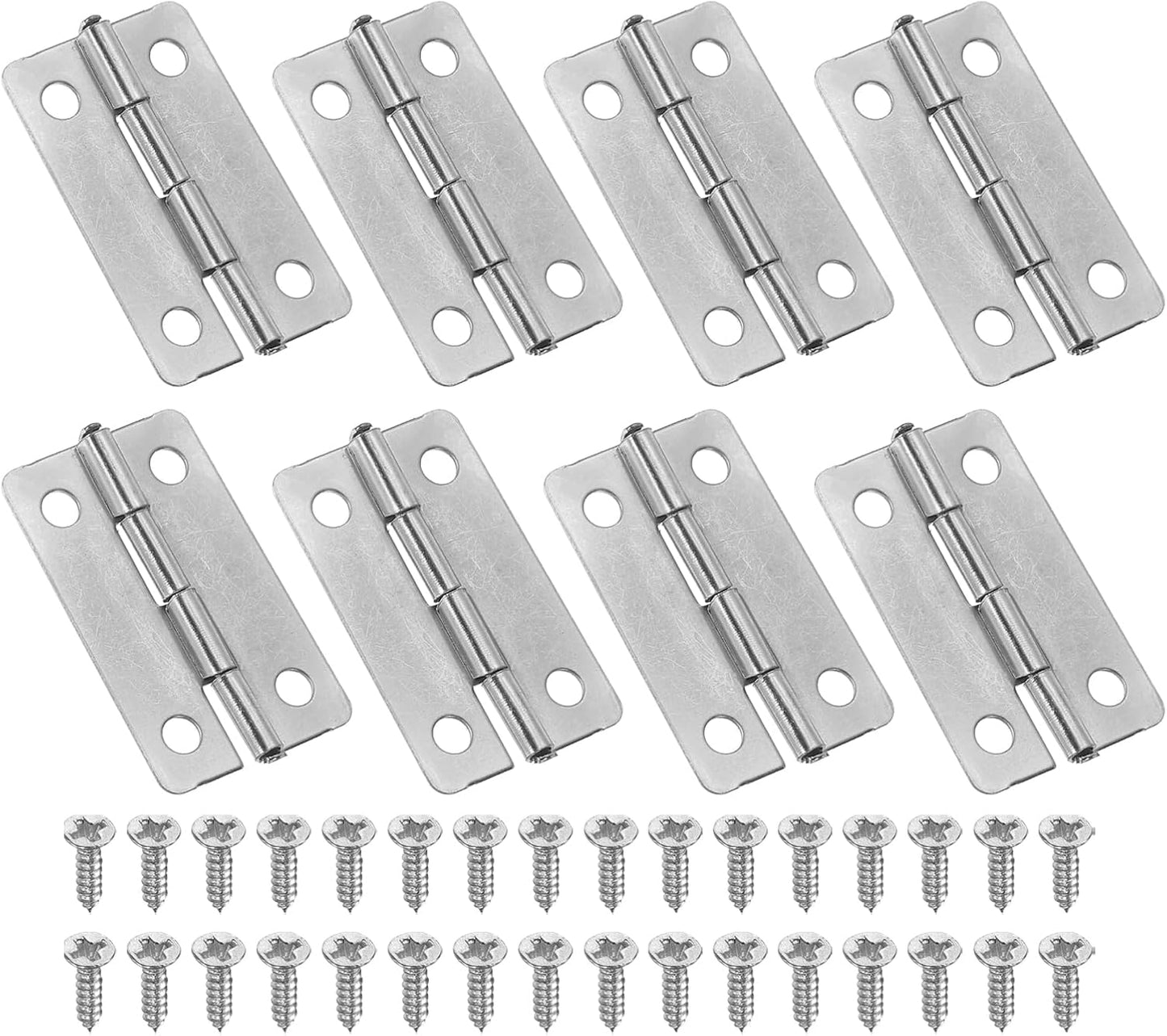 8 Bisagras Joyero Comp Cajas Madera Puerta Plateado