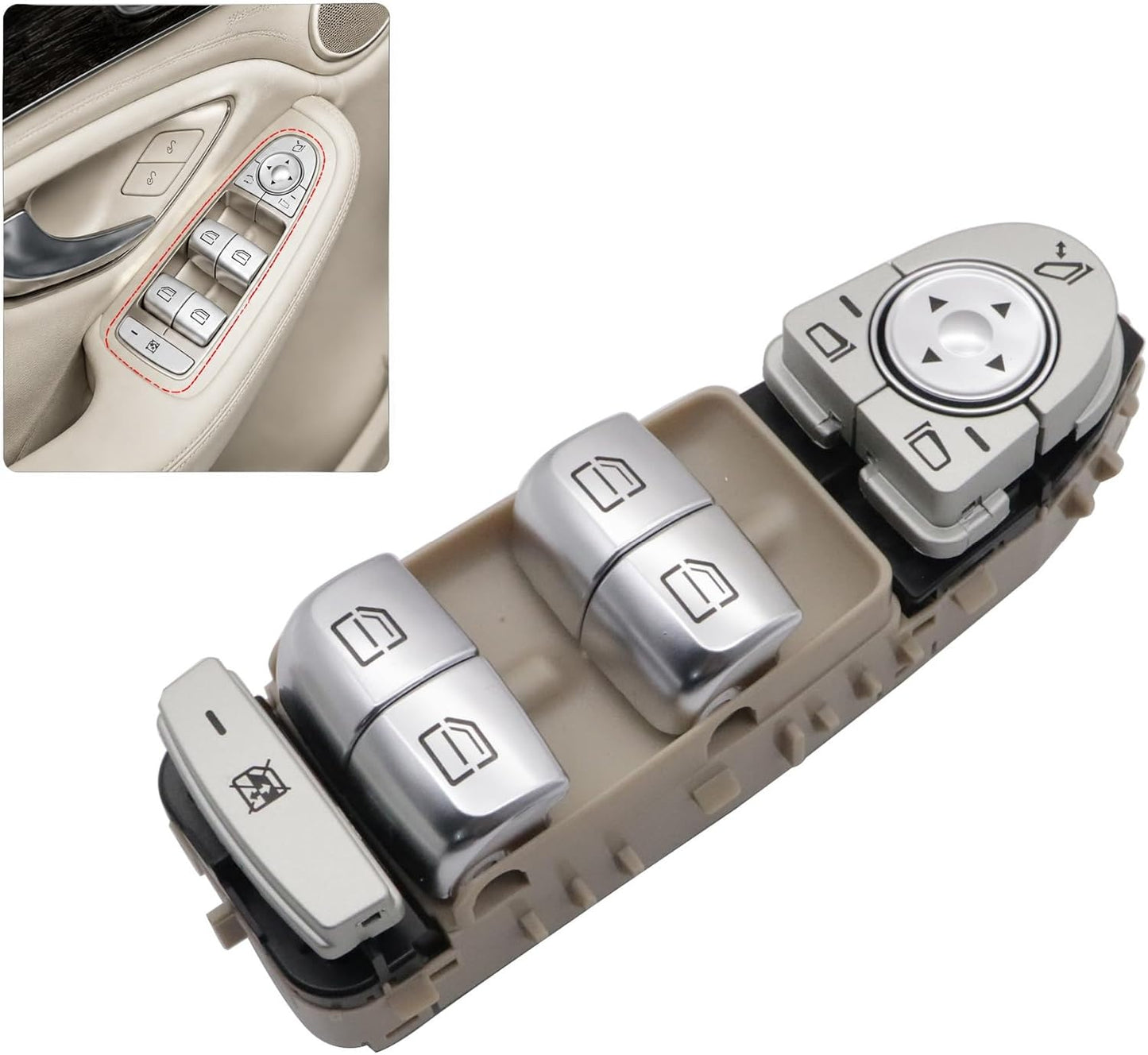 Interruptor ventana Mercedes Clase C 2015-18 conductor