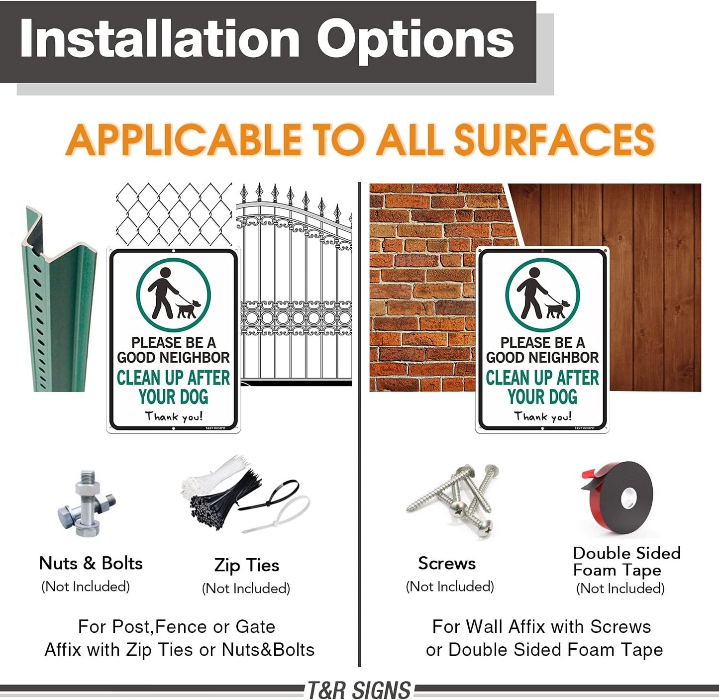 Letrero aluminio texto inglés 14x10pulg UV impermeable resistente