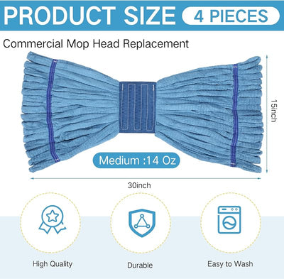 4 Pzas Repuestos Cabezal Trapeador Microfibra Industrial