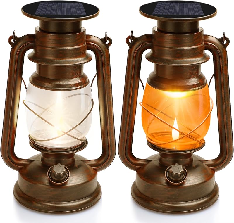 2 Faroles Solares Colgantes Luces Vintage