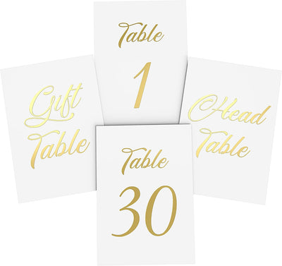 32 Tarjetas Mesa Boda Doradas 4x6 Cartulina Relieve