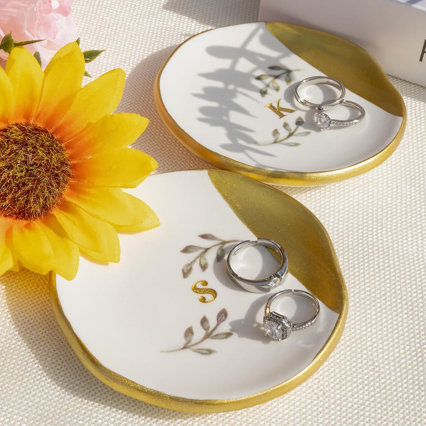 Bandeja para joyas anillos monogramado regalo compromiso