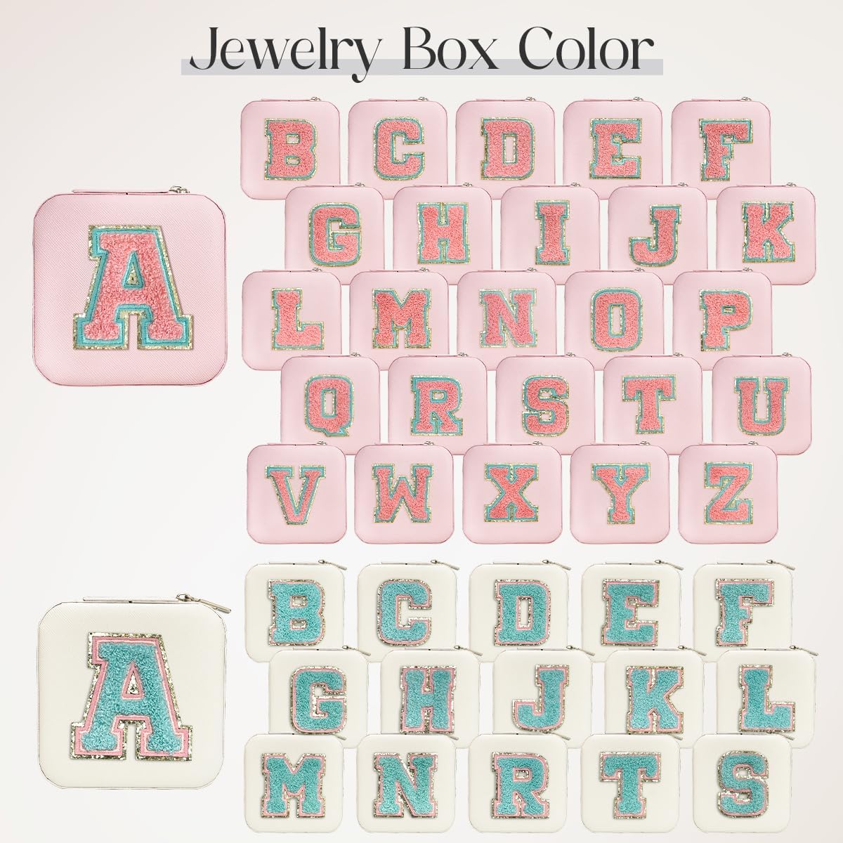 Caja joyas personalizada rosa con inicial J