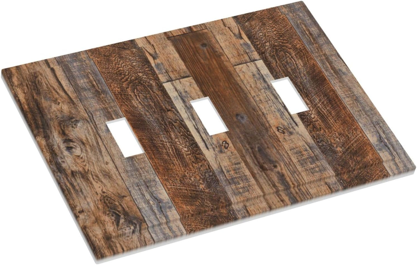 Cubiertas placa interruptor 3 gang madera marrón vintage
