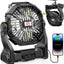 Ventilador camping batería 30000mAh con luz LED silencioso