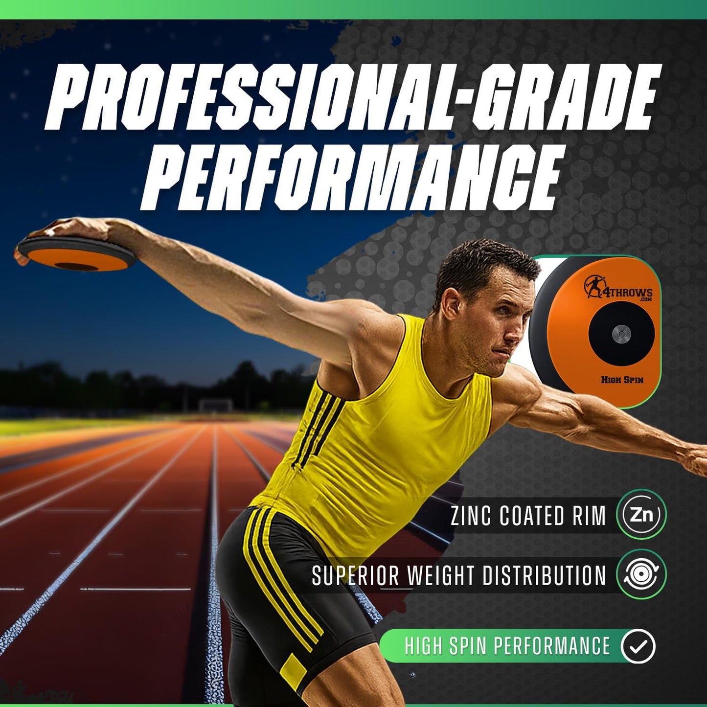 Discus para atletismo certificado IAAF con bolsa de