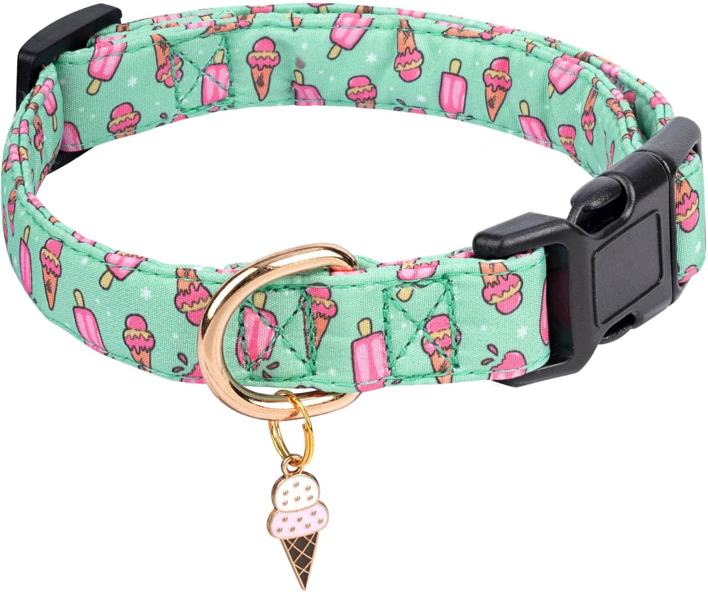 Collar algodón perro ajustable diseño luna hebilla seguridad