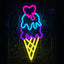 Letrero neón abierto helado LED regulable para decoración