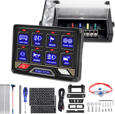Panel interruptor RGB 8 bandas con relé 5 niveles brillo
