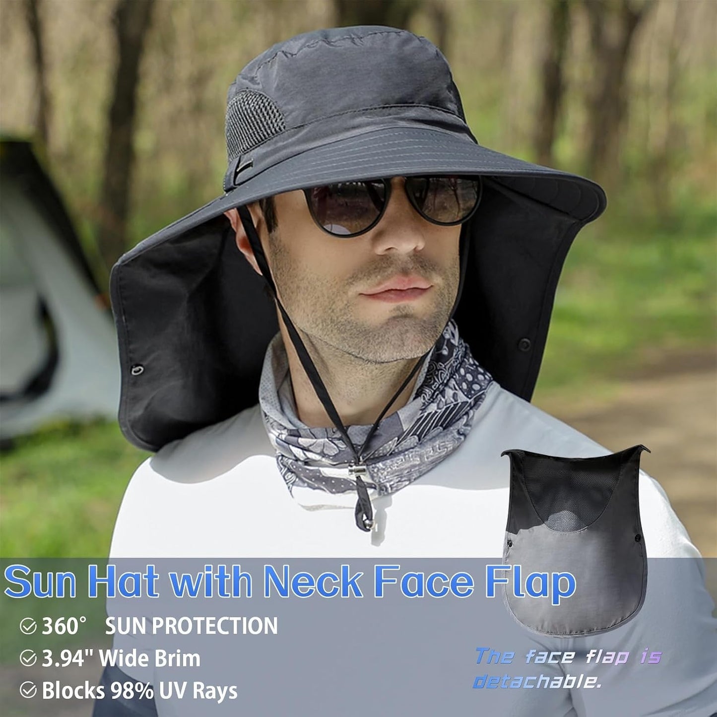 Sombrero sol XXL UPF 50 con solapa para cuello