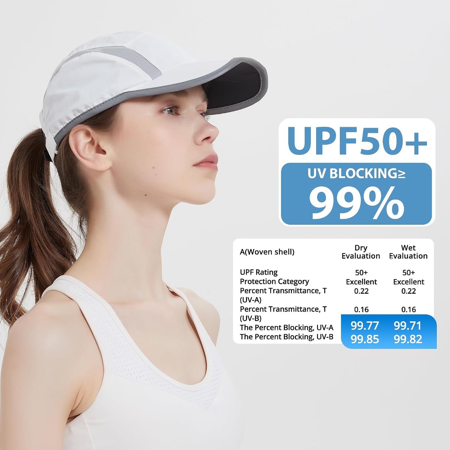 Sombrero reflectante plegable UPF 50 deportivo