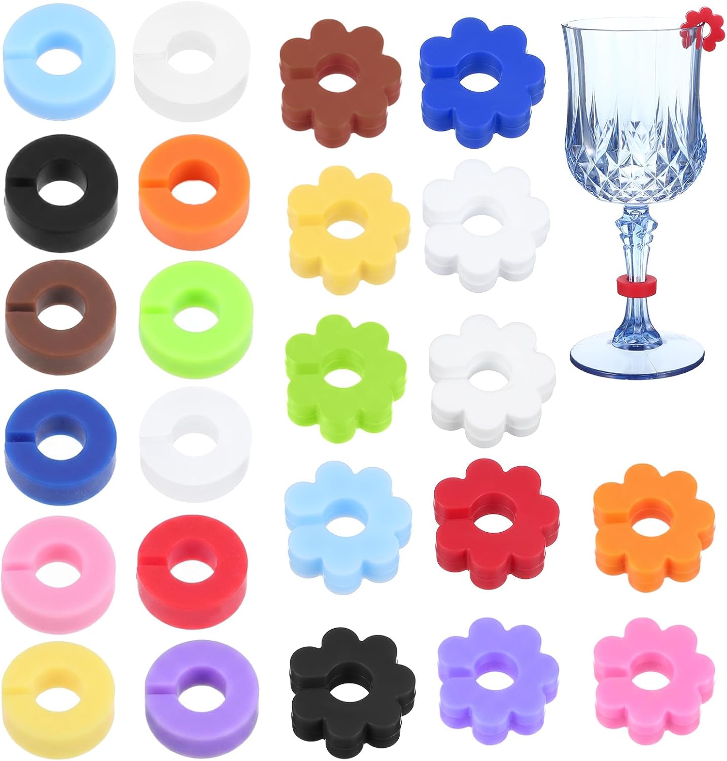 24 Dijes para Copas de Vino Identificadores Degustación