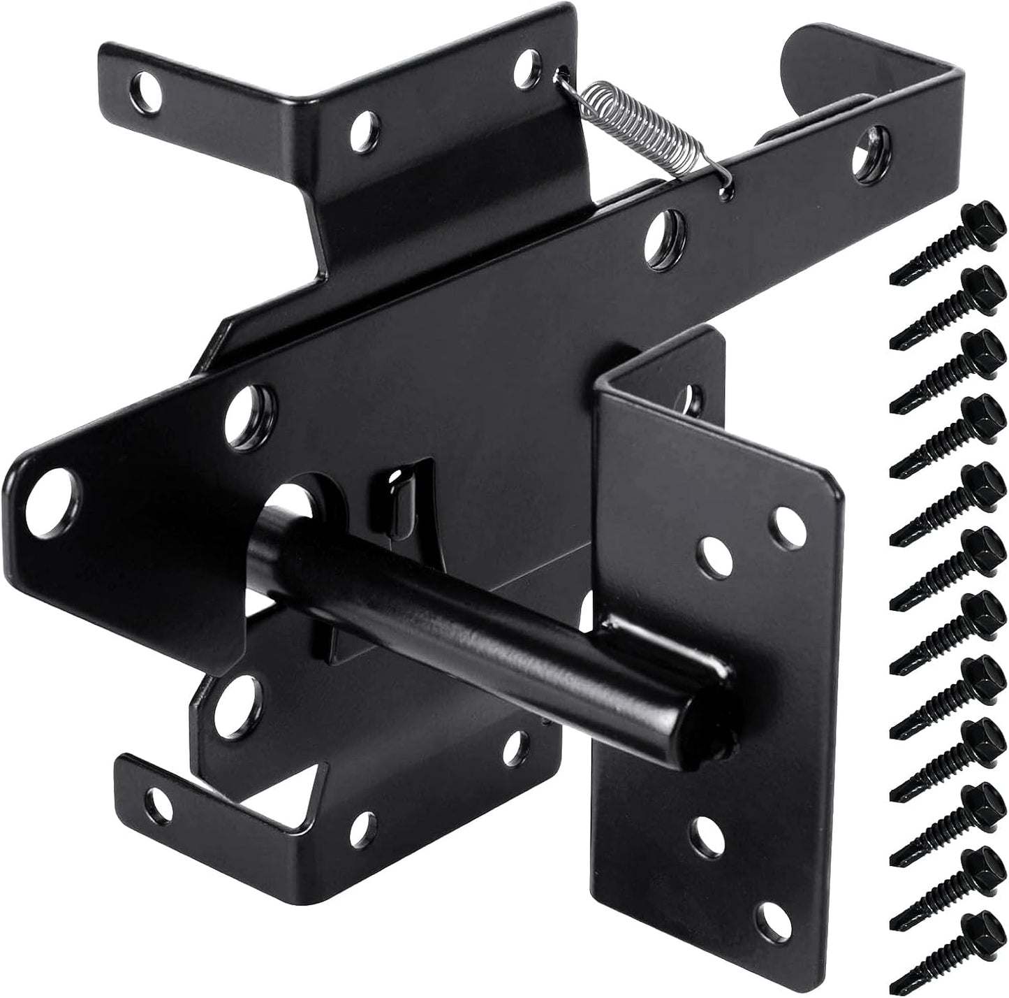 Pestillo puerta autoblocante PVC acero inox color negro