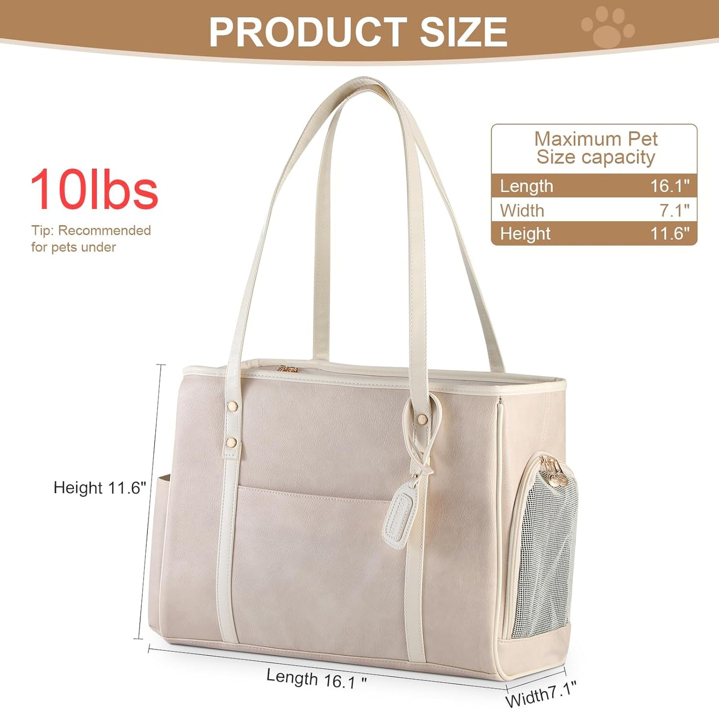 Bolsa transporte mascotas cuero aprobada aerolíneas beige