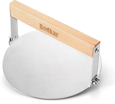 Prensa hamburguesa acero inox 6pulg mango madera