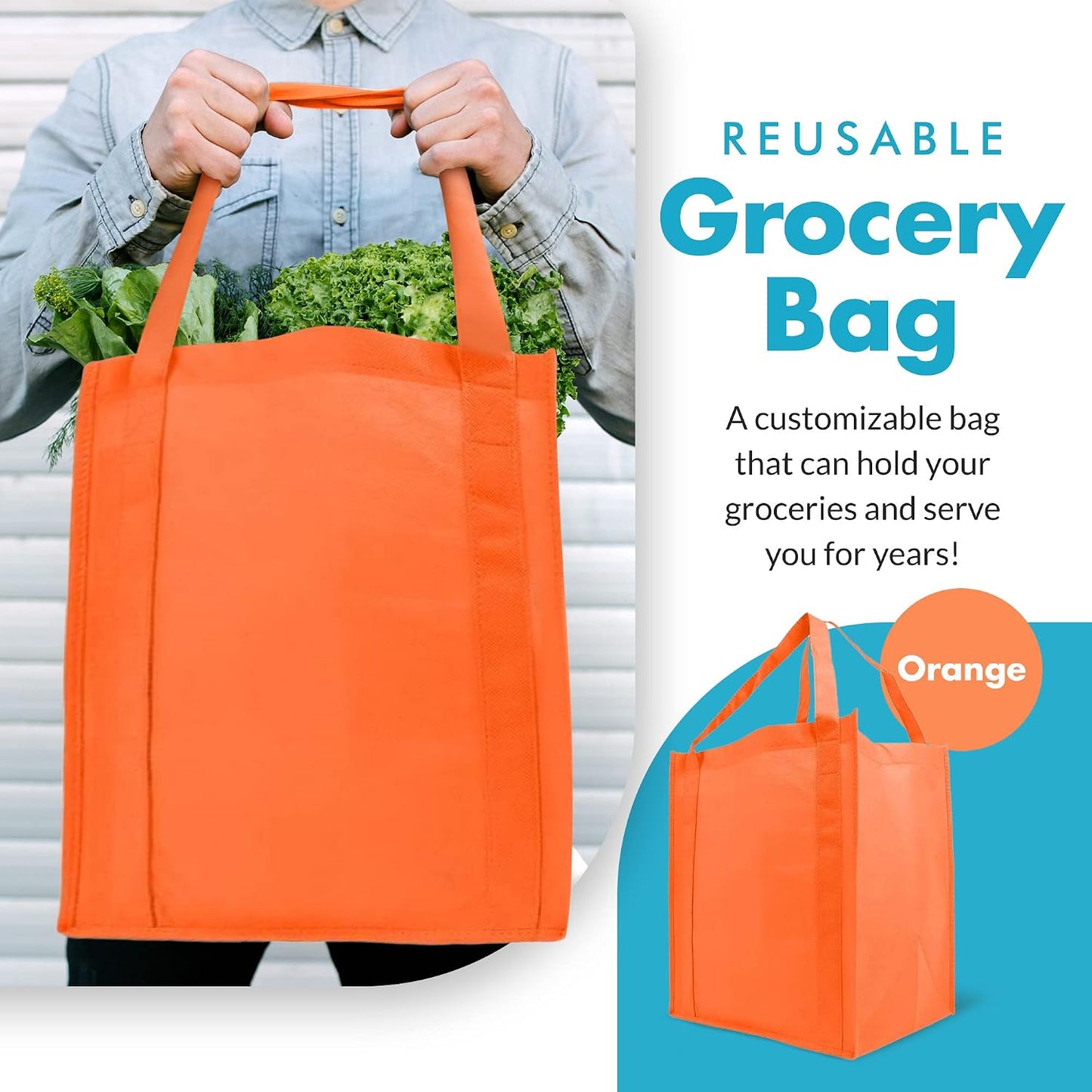 Bolsas compras reutilizables anchas 20pulg asa reforzada