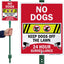 Letrero vigilancia 24h estaca 3" No Dogs aluminio 3M