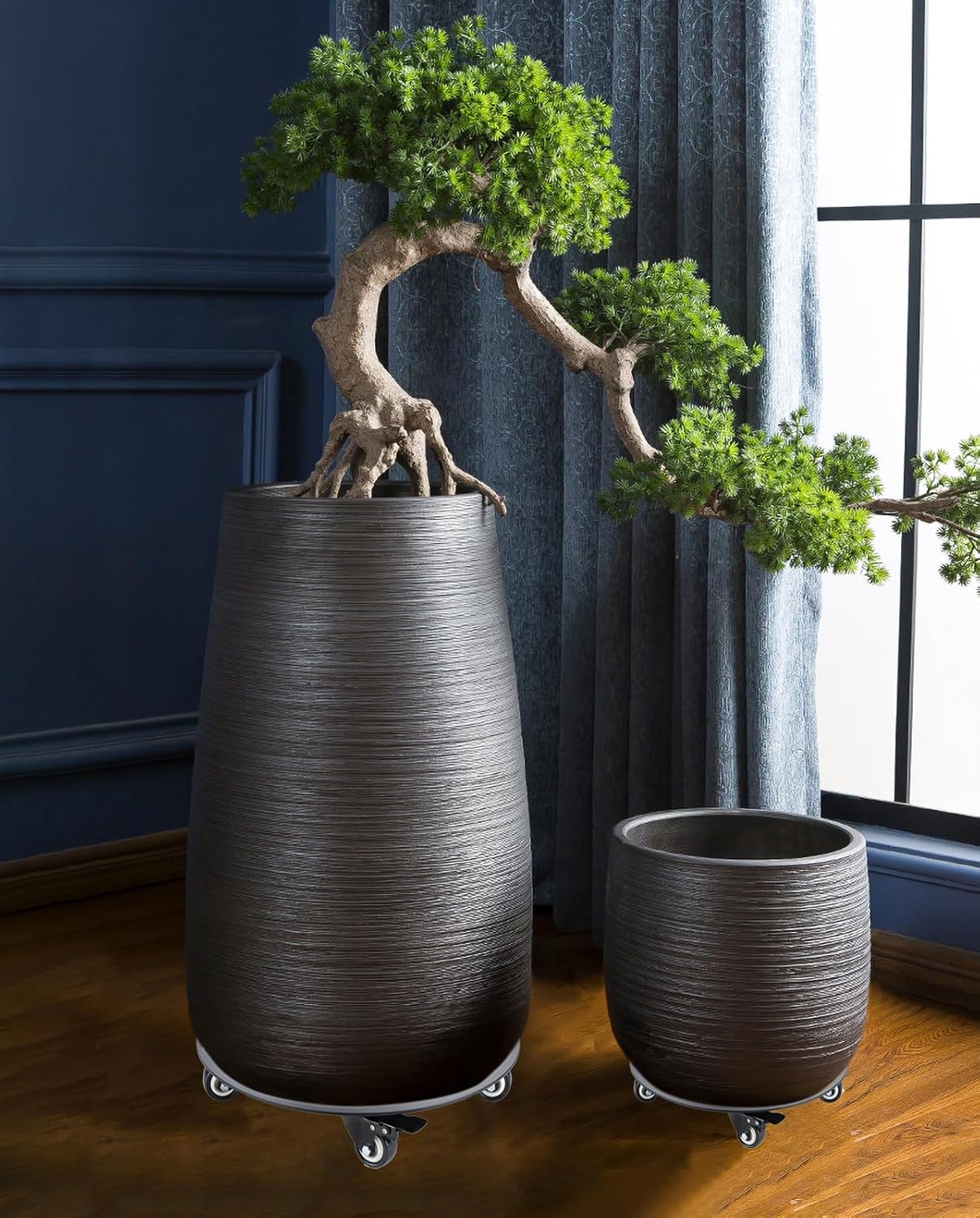 Soporte plantas aluminio 3mm ruedas resistentes 35.56cm