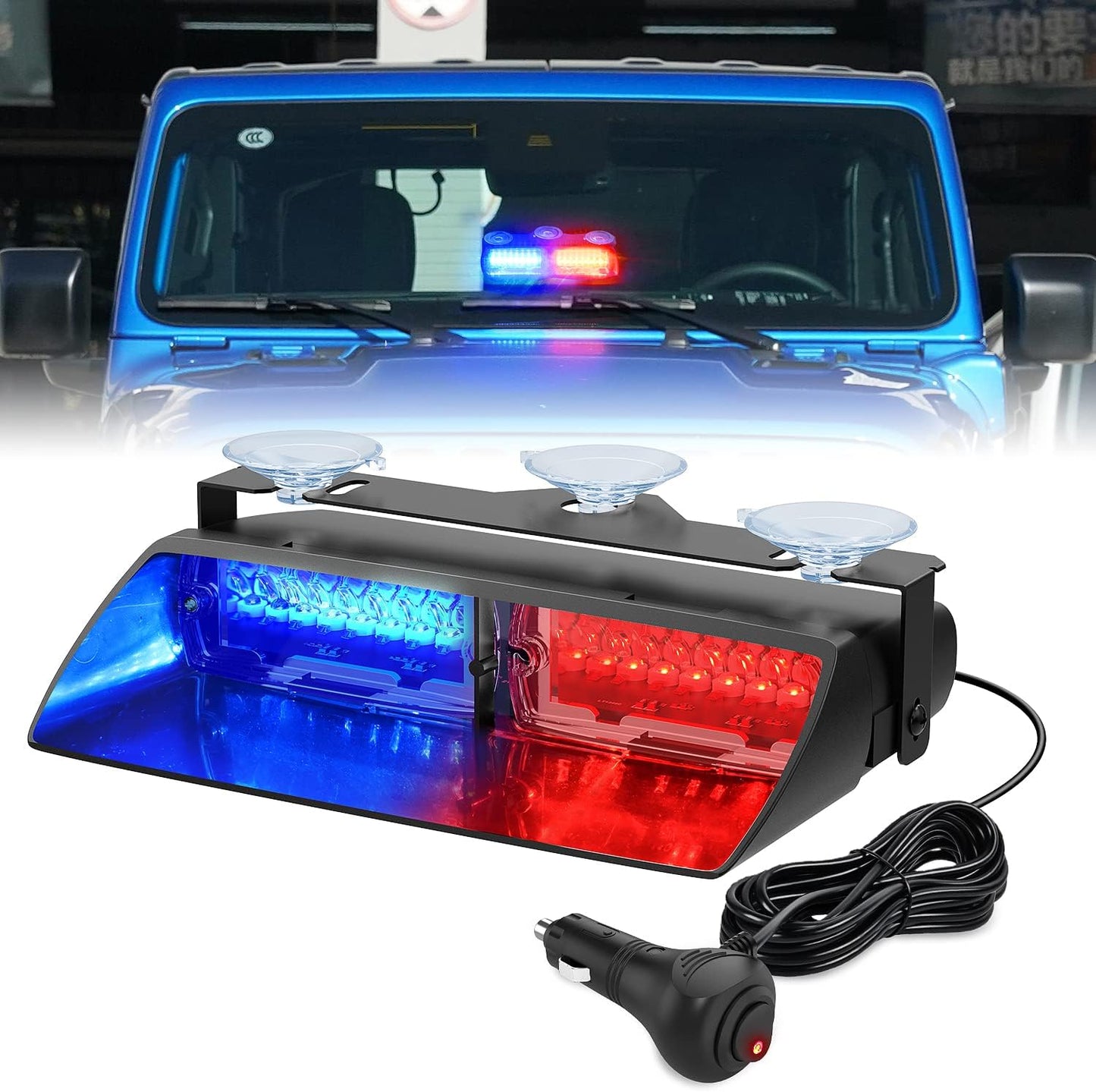 Luces estroboscópicas LED rojas y azules para emergencias
