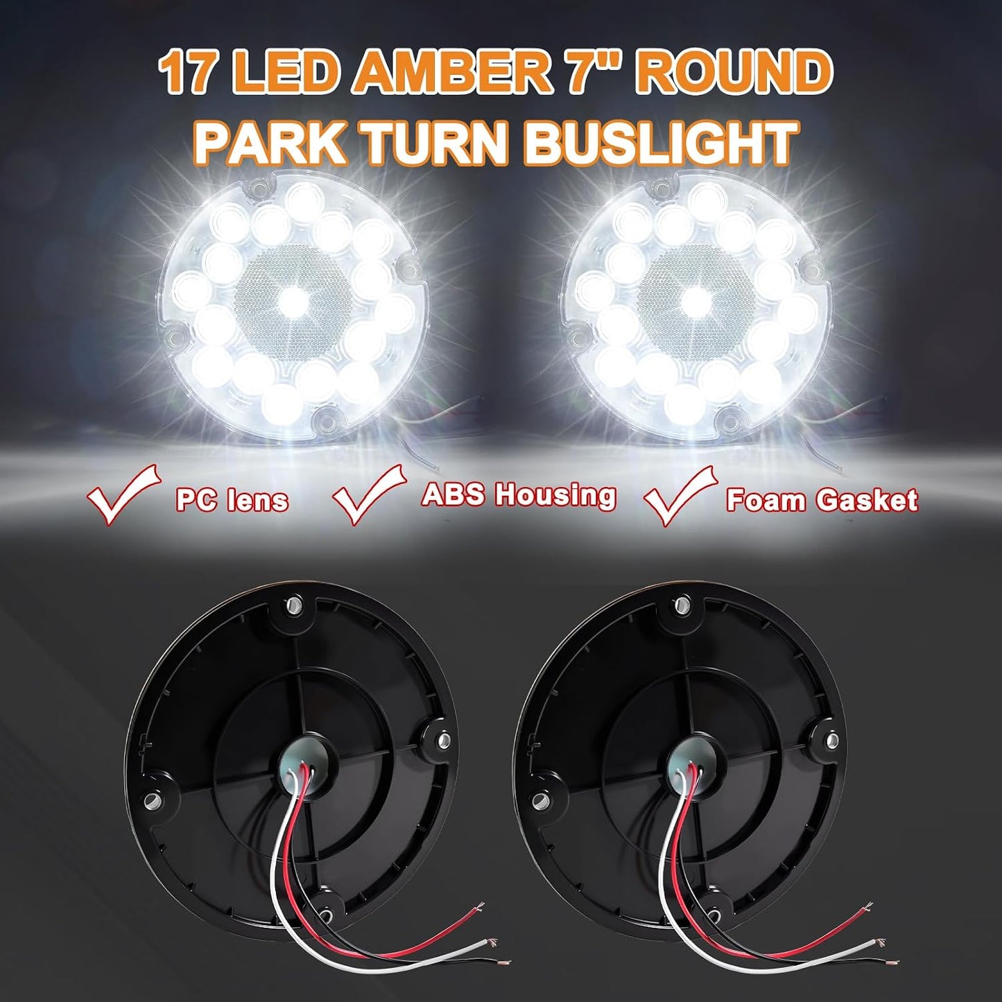 2 Pzas Luces LED Redondas Blancas 7pulg para Vehículos