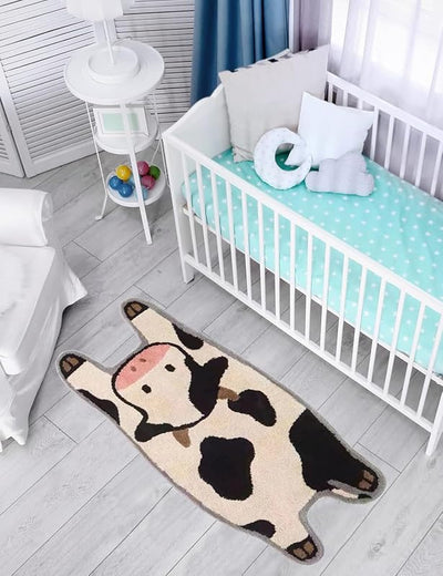 Alfombra baño vaca antideslizante para niños