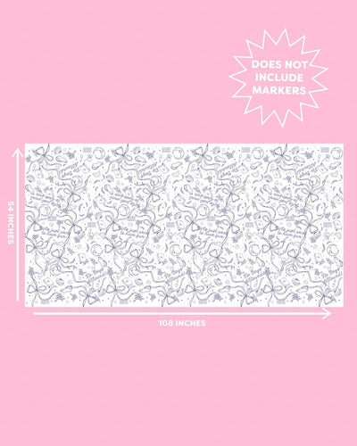 Mantel papel para colorear 9x4.5ft decoración fiesta niñas