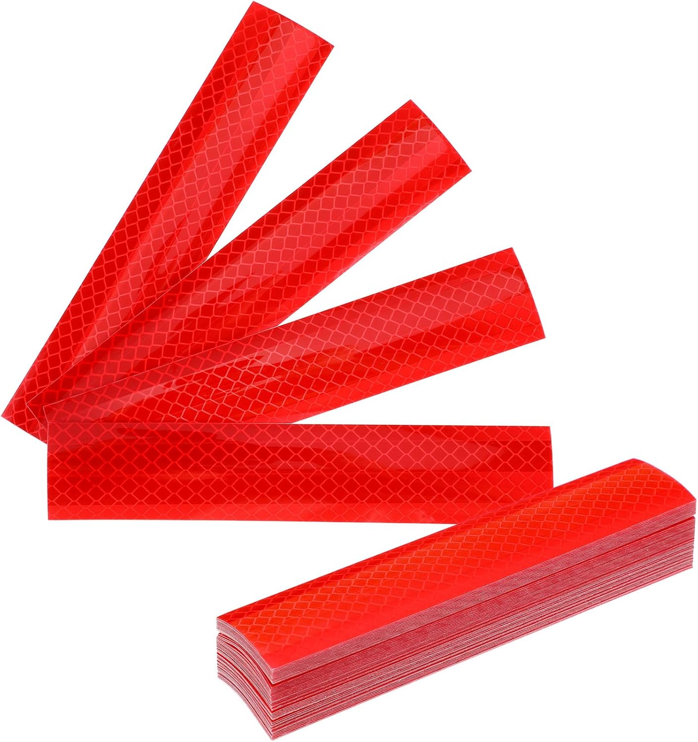 50 Tirillas Reflectantes Rojas 1.2x6" Adhesivas