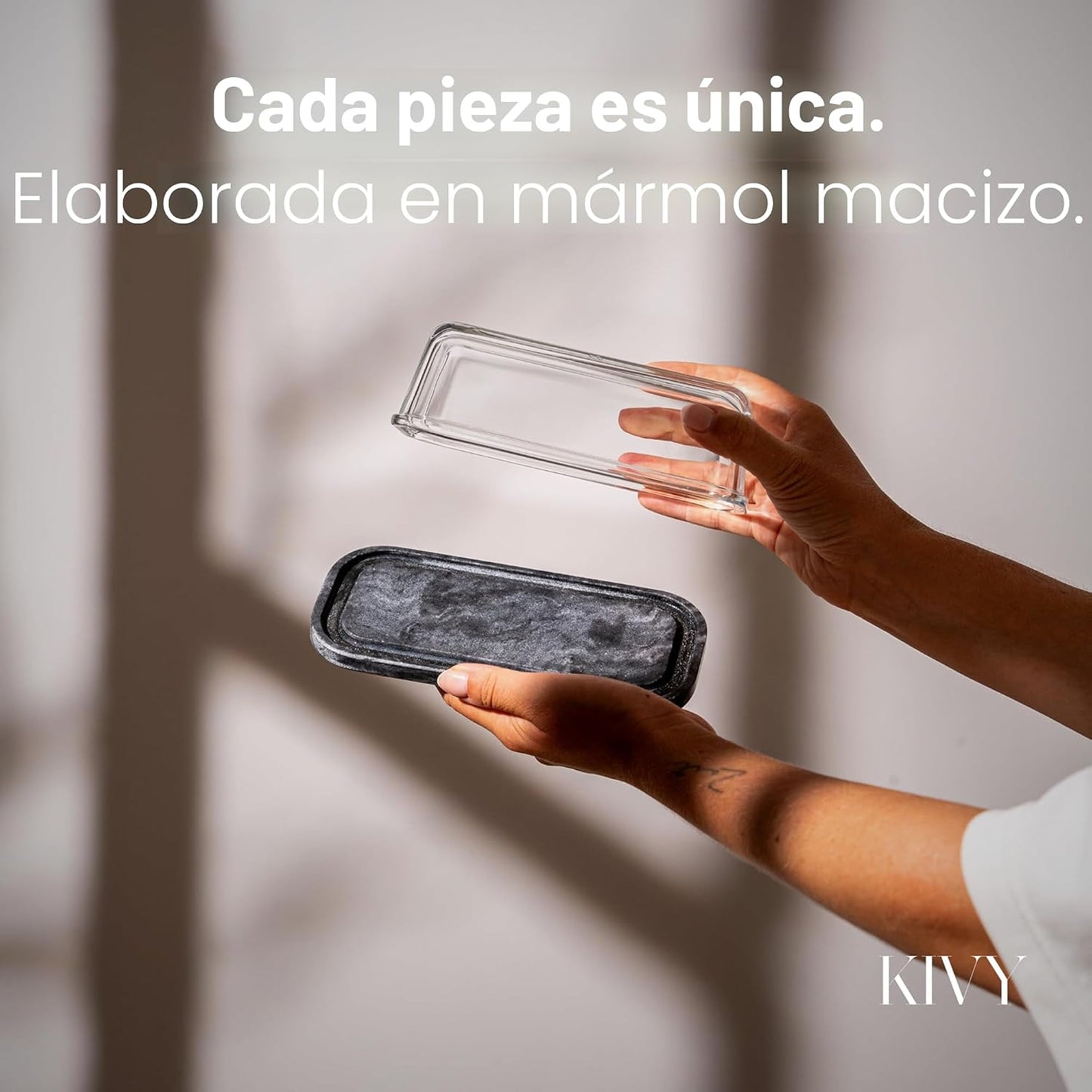 Plato mantequilla mármol negro vidrio puerta refrigerador