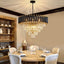 Candelabro cristal 10 luces 24" negro y dorado comedor