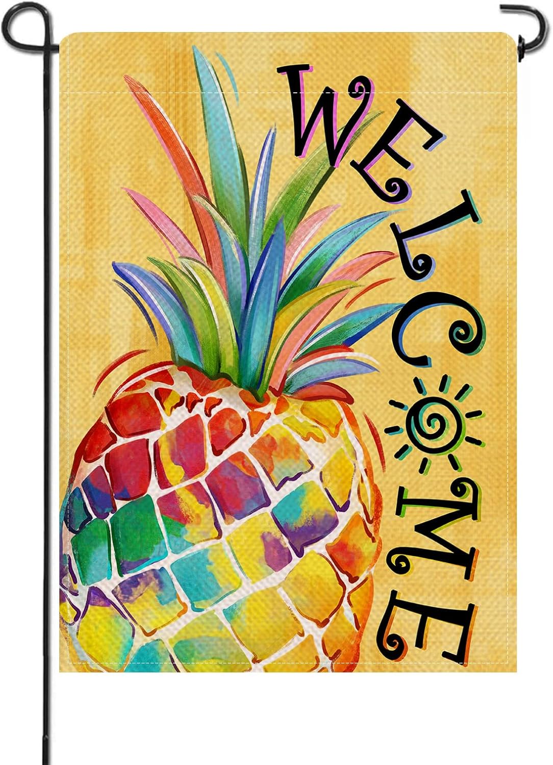 Bandera jardín piña amarillo pastel decoración exterior