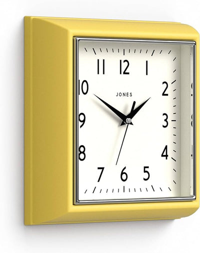 Reloj pared cuadrado 9.8pulg amarillo cocina oficina
