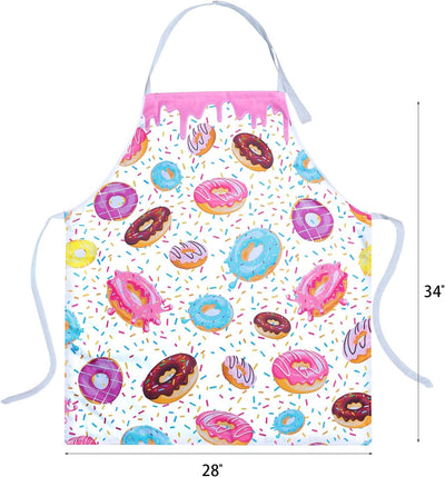Delantal cocina ajustable para mujer y niña color blanco y rosa
