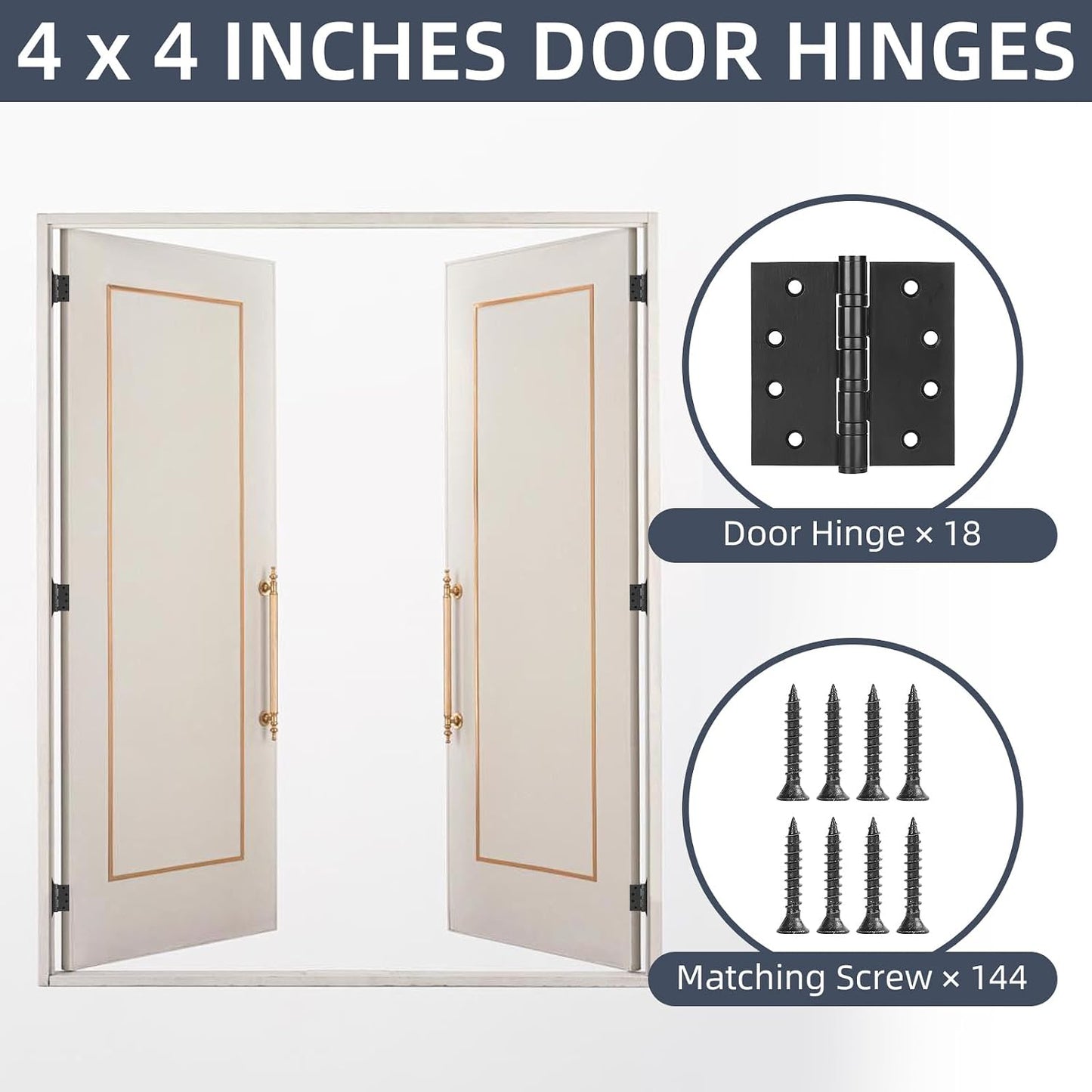 18 Bisagras Puerta Acero Inox 4x4pulg con Rodamientos