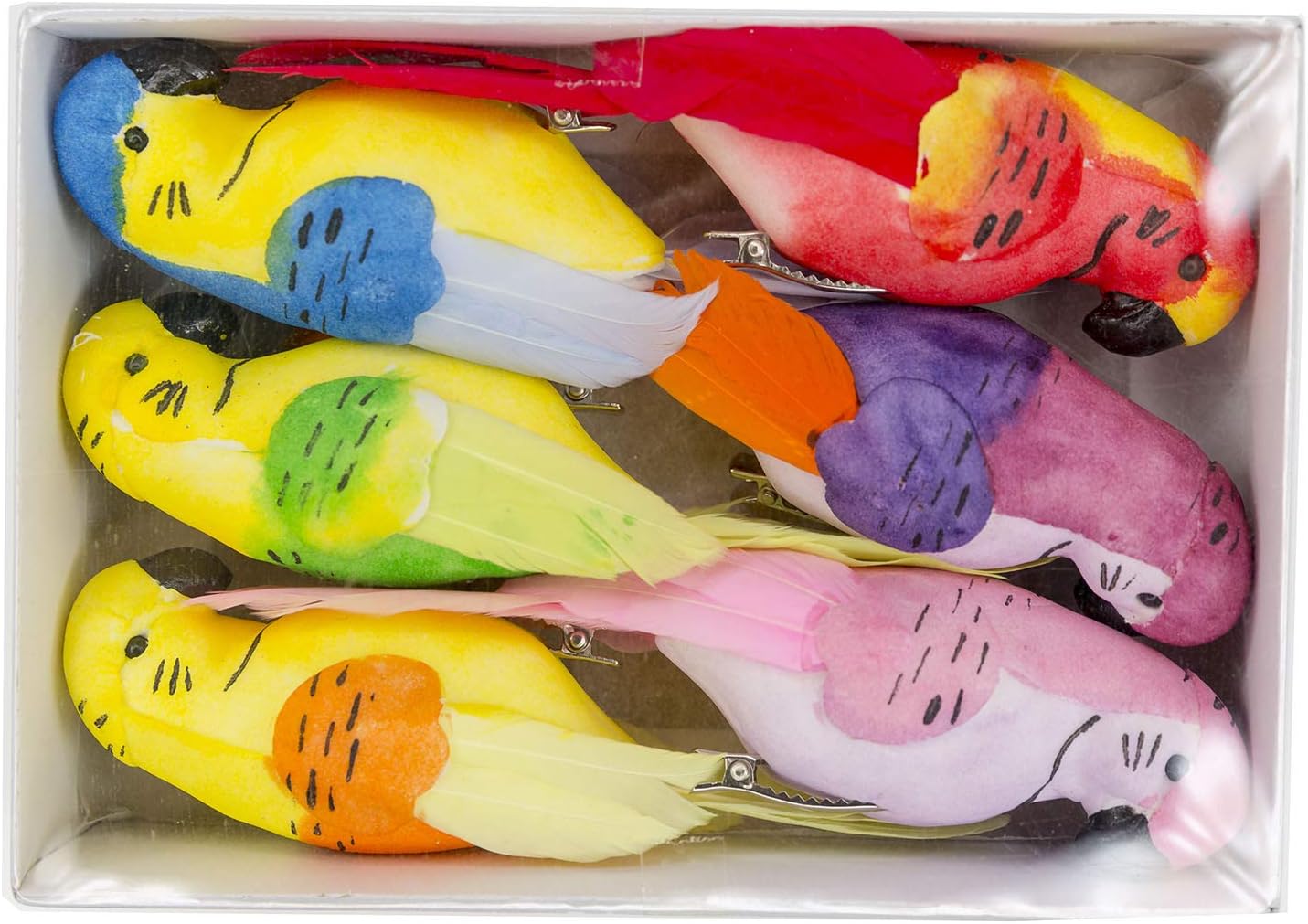 Kit 6pcs decoración bird DIY con clip metal