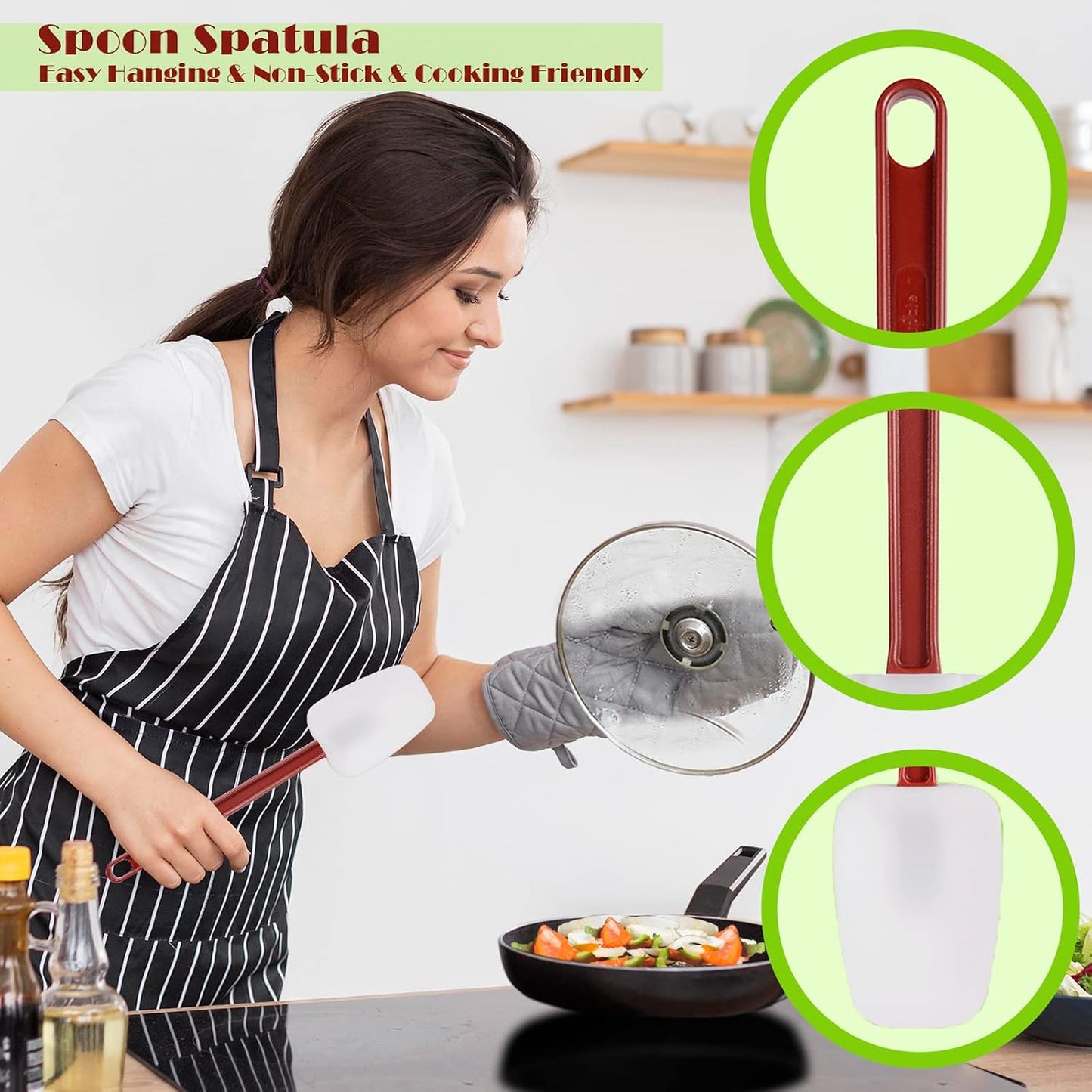3 Pzas Cucharas Silicona 10pulg para Hornear