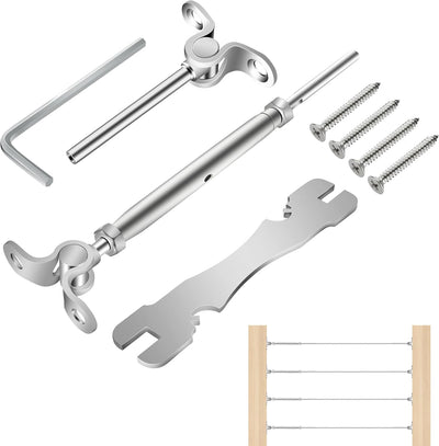 Kit barandillas cable 1/8pulg acero inox T316 para poste madera