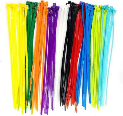 Bridas nailon cierre automático 10 colores 12pulg 100pzas