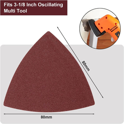 120 Almohadillas Lija Triangular 180 Granos 3-1/8pulg
