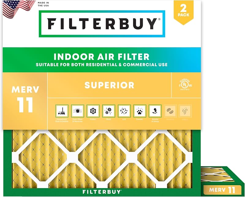 Filtro aire MERV 11 30x30x1 plisado HVAC 2 pzas
