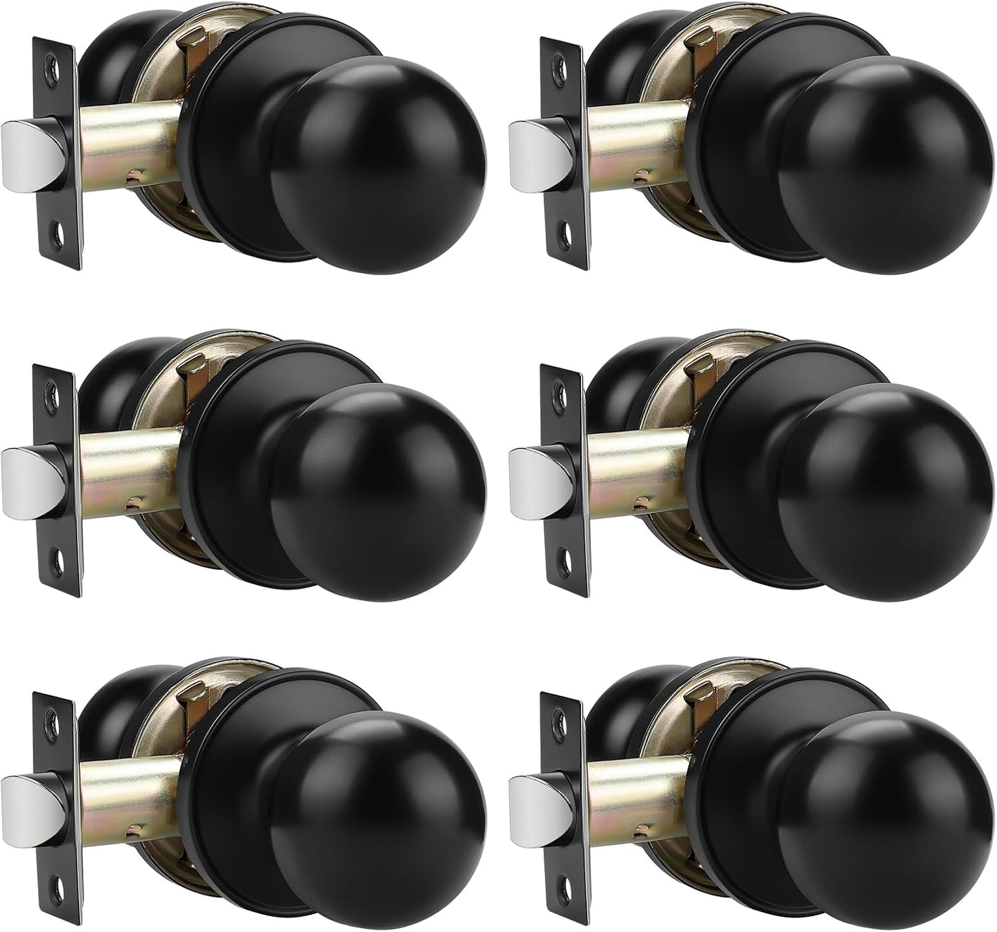 Pomos negros puerta armario interior sin llave set 6