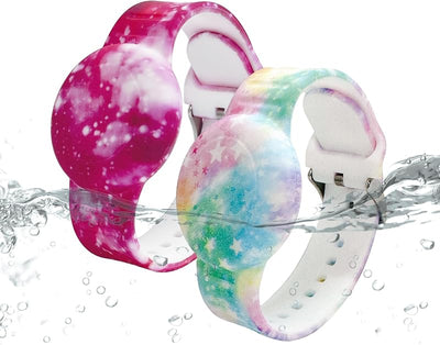 Pulsera AirTag para niños correa ajustable rosa/morado