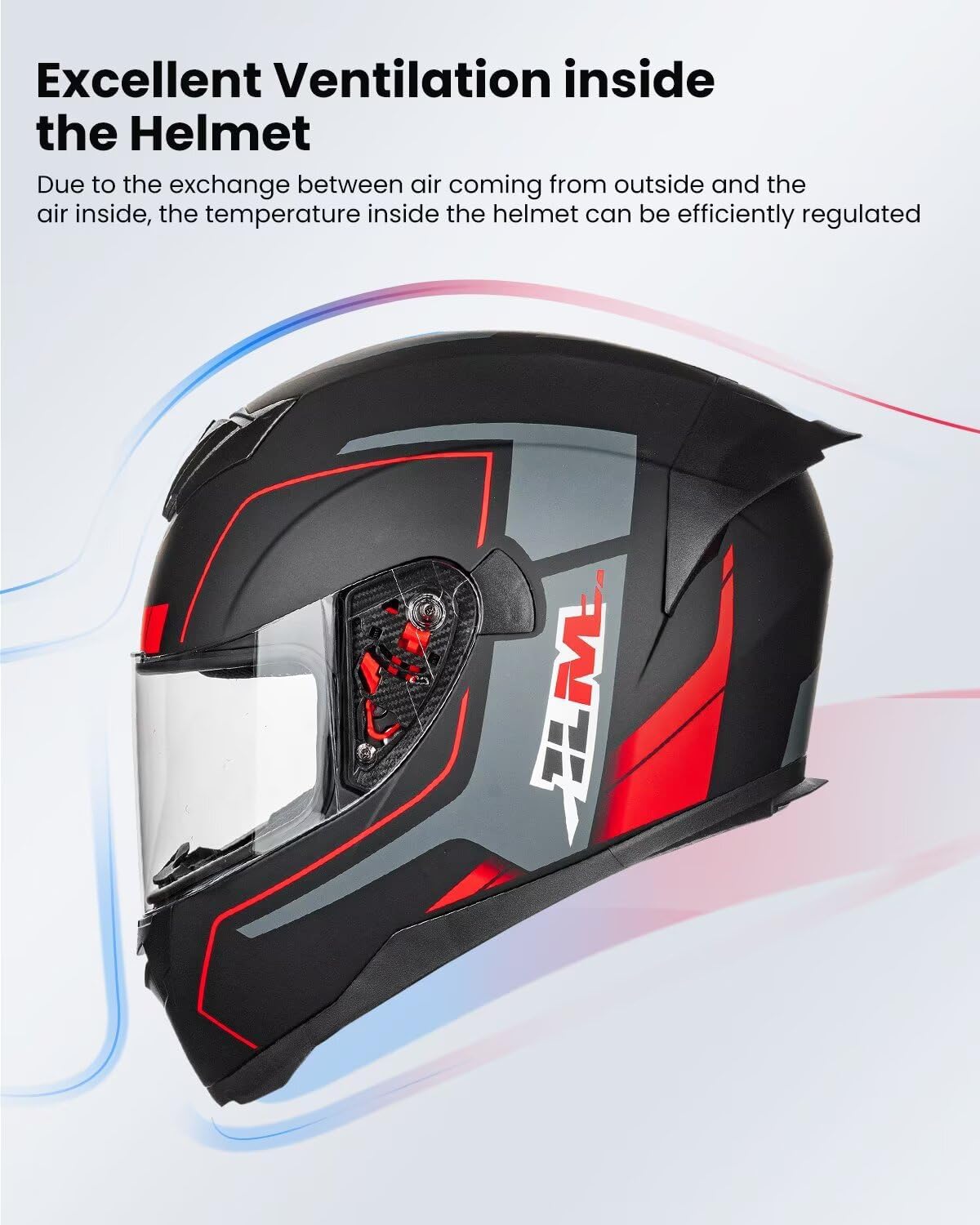 Casco motocicleta cara completa DOT 2 viseras rojo negro M