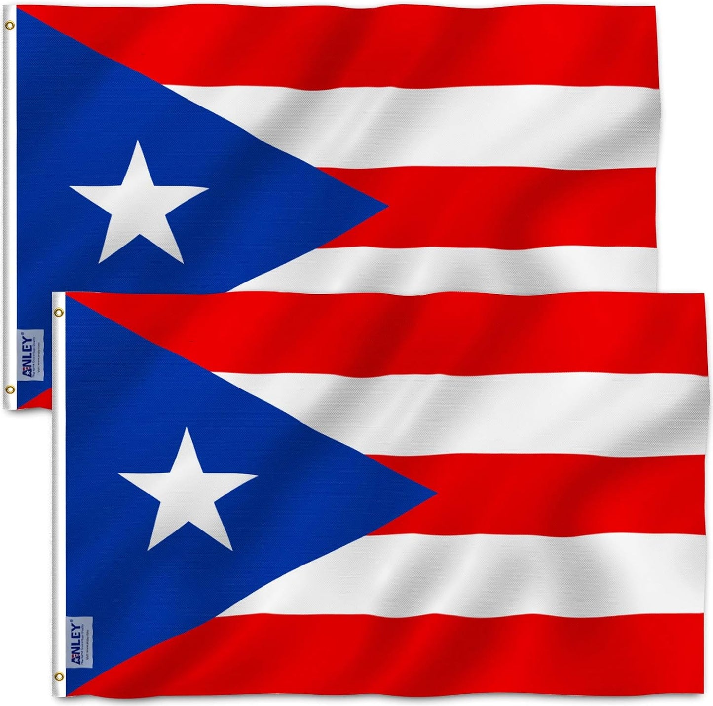 2 Banderas Puerto Rico 3x5ft Poliéster Doble Costura