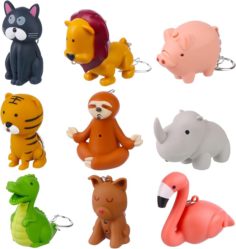 Linterna pediátrica llavero animales 9uds