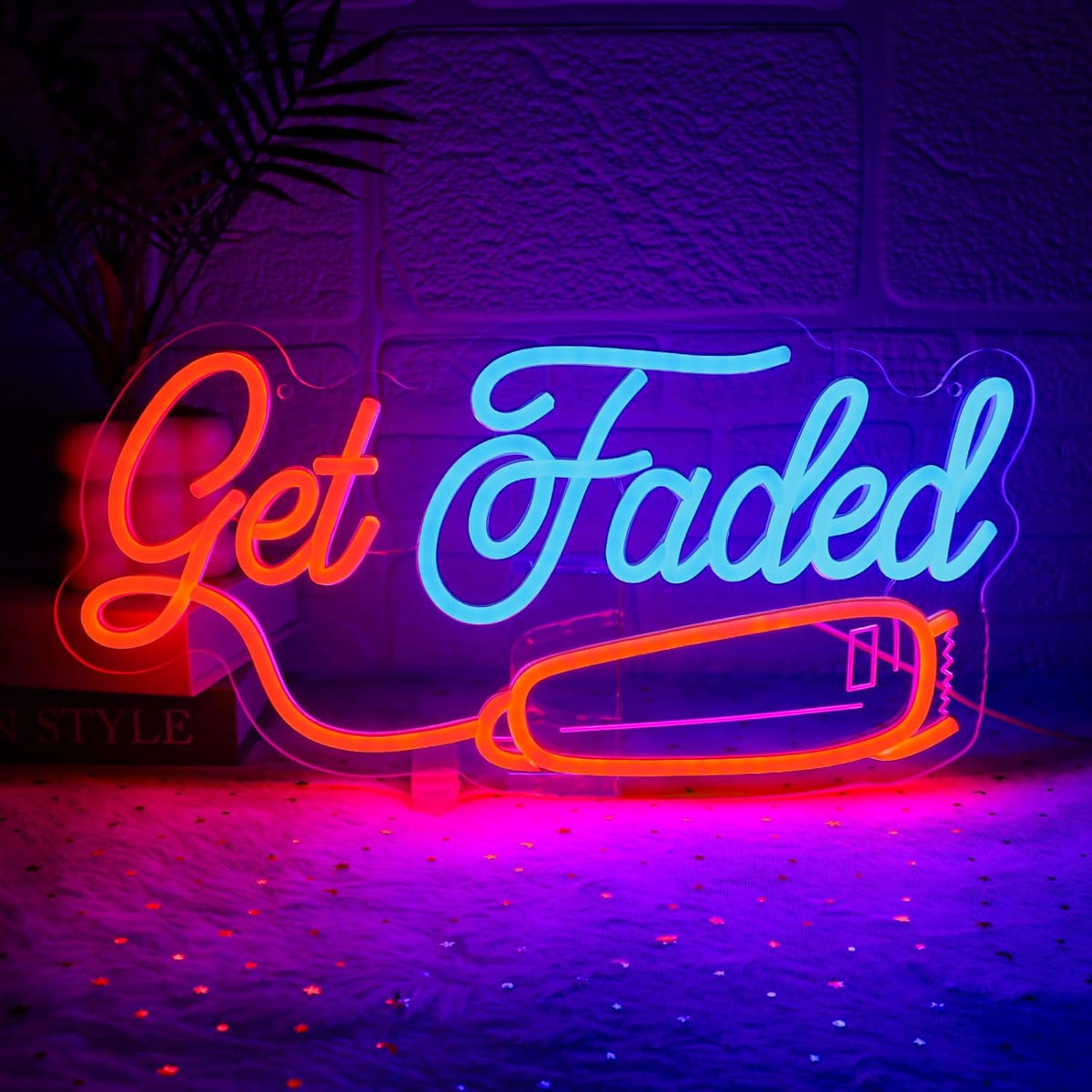 Letrero neón regulable para peluquería barbería estudio