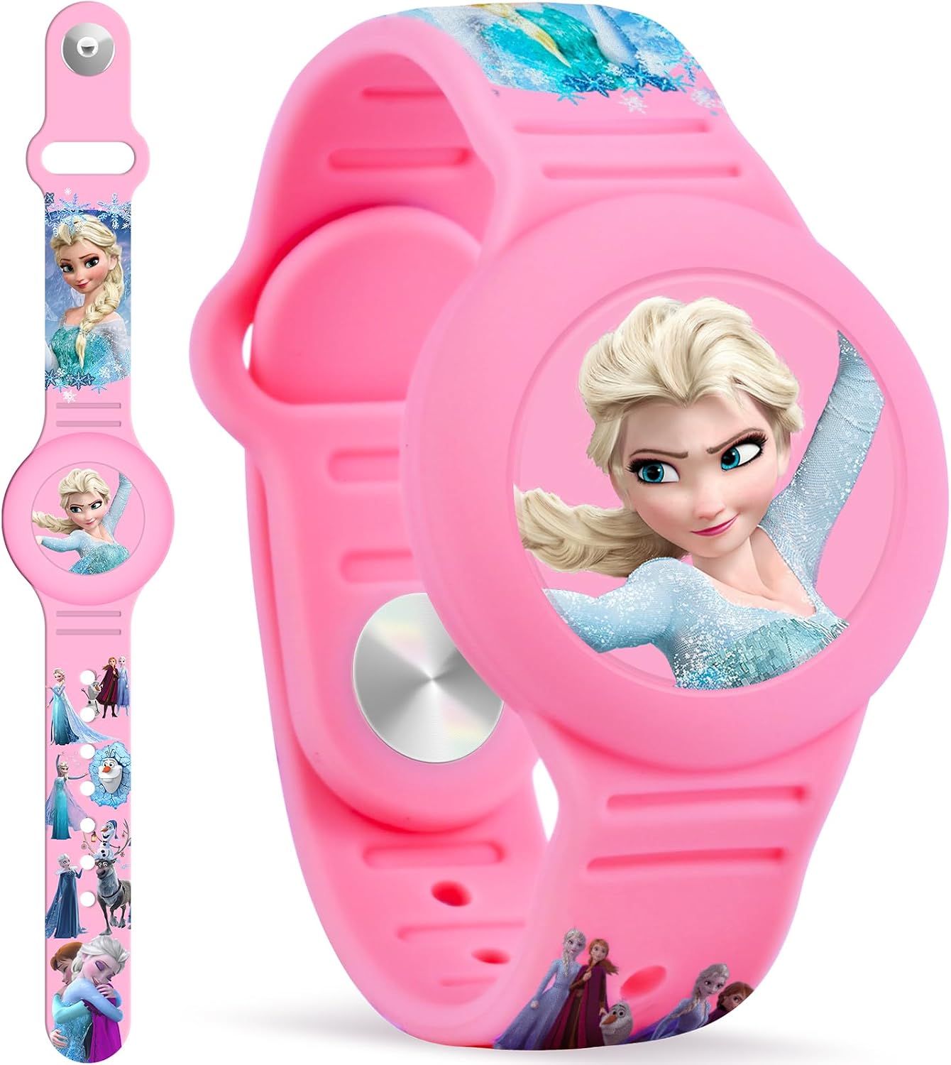 Pulsera Airtag para niños silicona princesa rosa